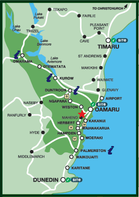 Waitaki District Map